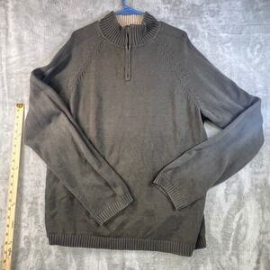 Wilke‎ Rodriguez 100% Cotton Quarter Zip Pullover Sweater Mens XL Gray